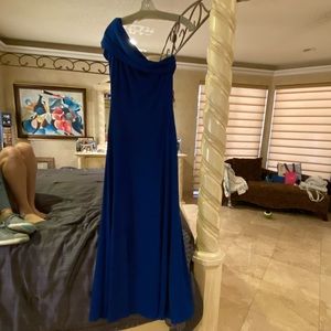 Blue One-Shoulder Gown